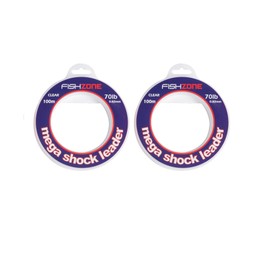 FISHZONE - 2 x MEGA SHOCK LEADER 100m Spools Marine Grade Transparent Sea Fishing Line - 30lb 50lb 60lb 70lb - High Abrasion & Knot Strength - For Shock Leader & Rig Body (2 x 100m 70lb 0.82mm)