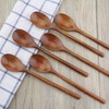ADLORYEA Wooden Spoons, 6 Pieces 9 Inch Wood Soup Spoons
