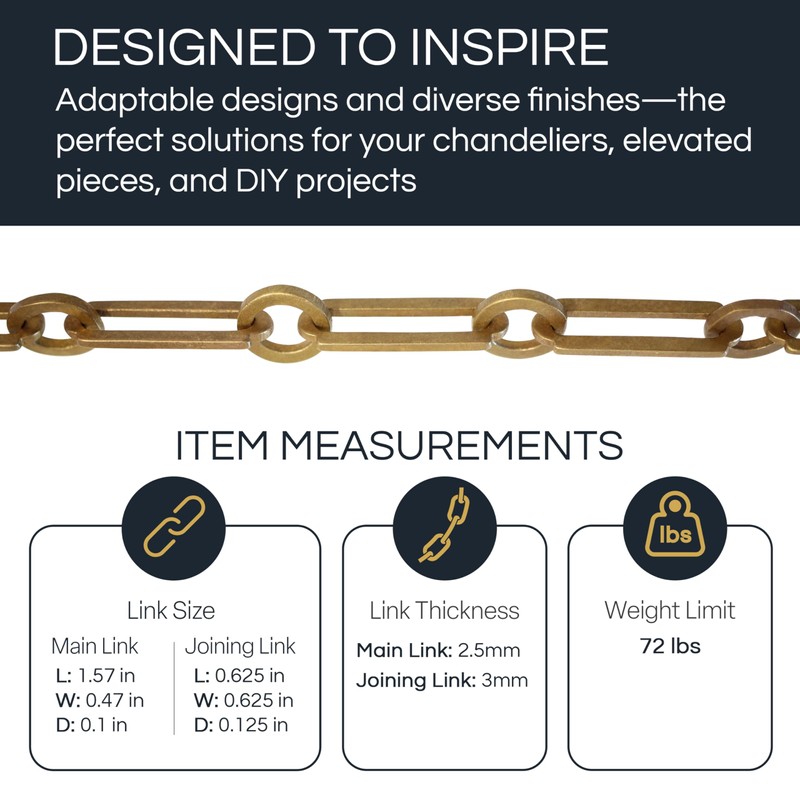 RCH Hardware CH-21-BRZ-3 Brass Chandelier Chain, Bronze (3 Feet)