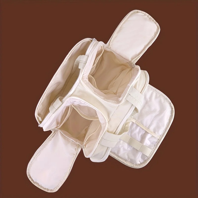 Large Capacity Cosmetic Travel Toiletry Organizer Lightweight Portable Four-Door Zipper