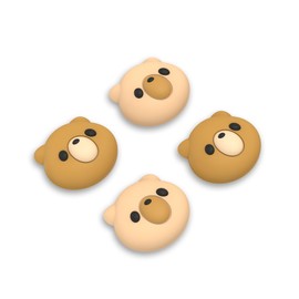 PlayVital Joystick Caps for Steam Deck LCD, Thumbsticks Grips Caps for PS Portal Remote Player, Protective Caps Accessories, Analogue Stick Caps for Steam Deck OLED Controller (Cozy Bear)