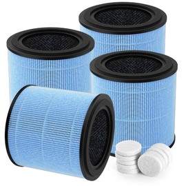 Breabetter AP0601 True HEPA Replacement Filter Compatible with AIRTOK AP0601 Purifier, Part # AP0601-RF, 4-Stage H13 True HEPA Filters（4-Pack）