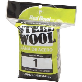 Red Devil 0324 Steel Wool, 1 Medium, (Pack of 8)