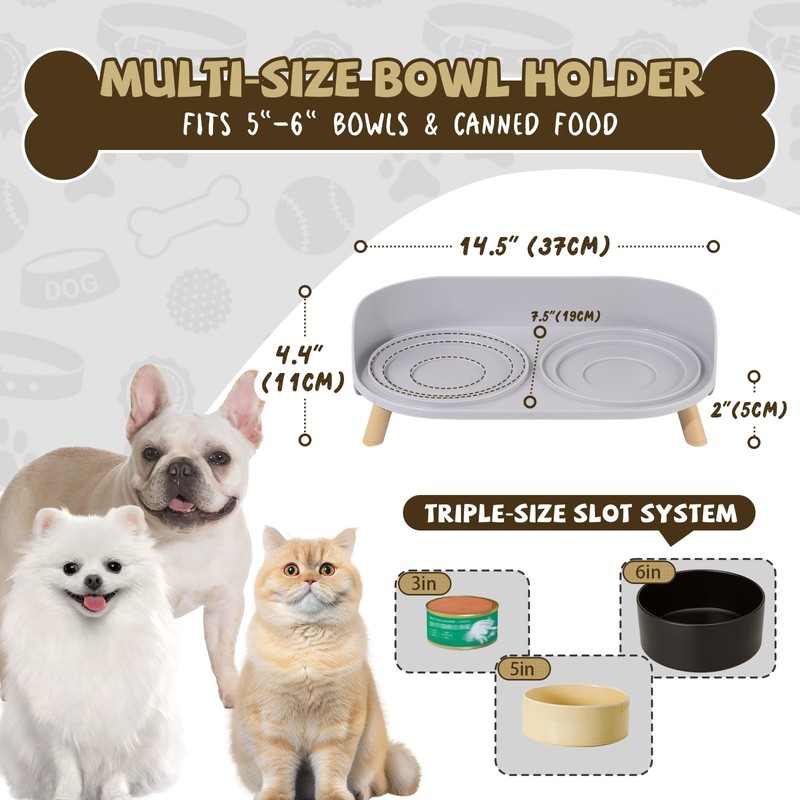 Raised Dog Feeder Bowl Stand - Elevated Dining Table for