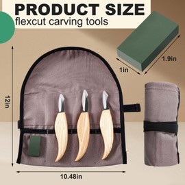 Lasnten Wood Carving Tool Set 3 Knife Set with High Carbon Steel Blades and Ergonomic Ash Wood Handles Include Cutting Knife, Detail Knife, Roughing Knife, with Storage Bag and Whetstone for Beginners