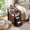 HDDDZSW Farmhouse XXL End Table with Charging Station, Narrow Side