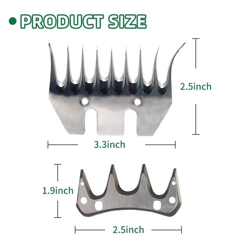 Sheep Shears Blades 9-Tooth Wool Shearing Comb and Cutter Blade