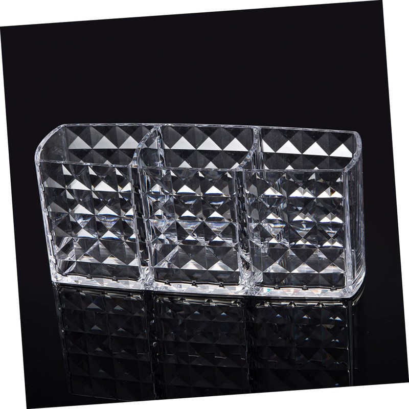 IWOWHERO Acrylic Transparent Makeup Brush Holder Stylish Cosmetic Storage Box