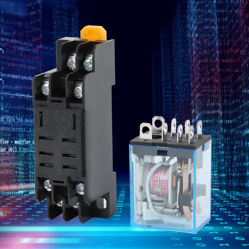 10 Sets 8 Pin Power Relay with Base AC220V Coil
