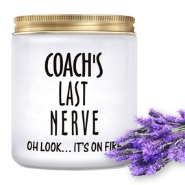 Coach Candle Funny Coach Gifts for Women Men for Mothers Day from Student - 7oz Coach’s Last Nerve Lavender Scented Soy Candle - Unique Birthday Christmas Gifts for Coach Female Male