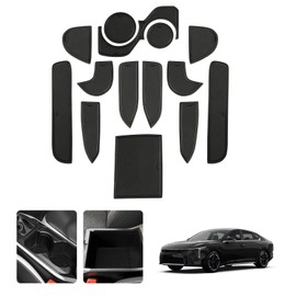 LUWU Center Console Liners Mats Compatible with 2025 Kia K4 Accessories Cup Holder Inserts Mats Non-Slip Anti-dust Door Pocket Liners Mat 2025 Kia K4 Accessories 15PCS (Black)