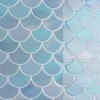 CRE8TIVE 16 Sheets Blue Fish Scale Tiles Peel and Stick
