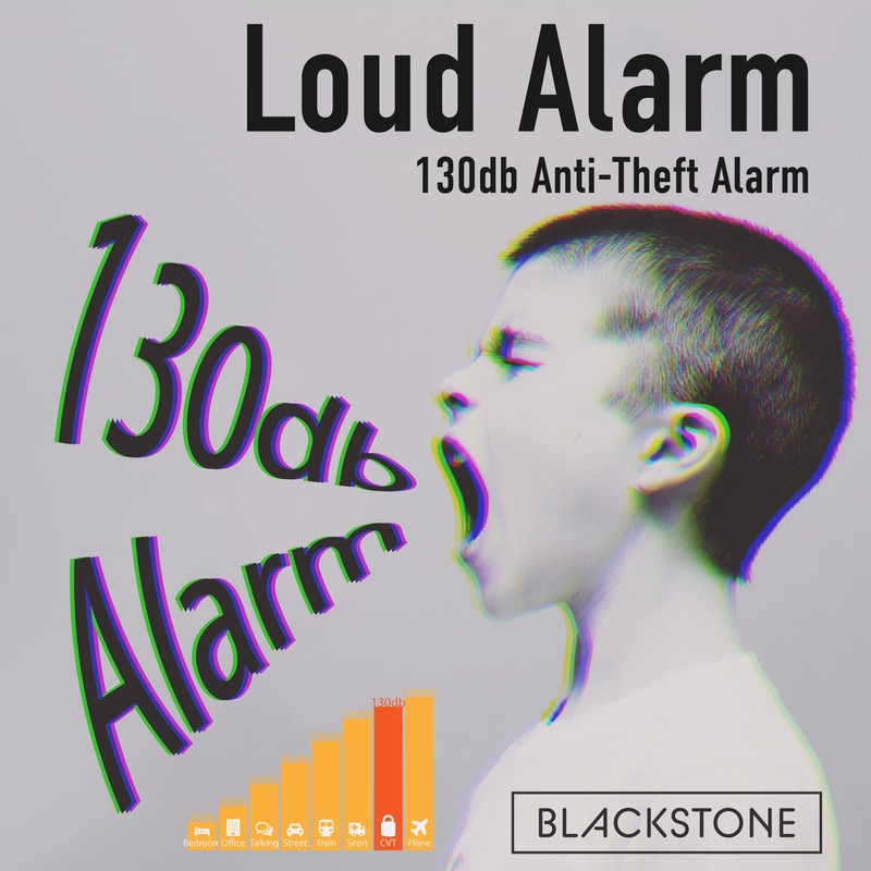 Blackstone Anti-Theft Loud 130db Alarm Padlock Weather Proof Heavy Duty