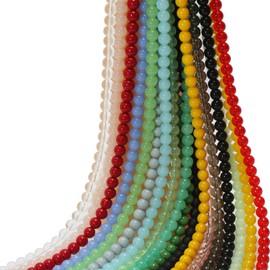 ZHFMLY 8mm Glass Beads for Jewelry Making 900pcs Colored Round Bracelet Beads Bulk Smooth Loose Spacer for DIY Necklace Earring & DIY Crafts Supplies