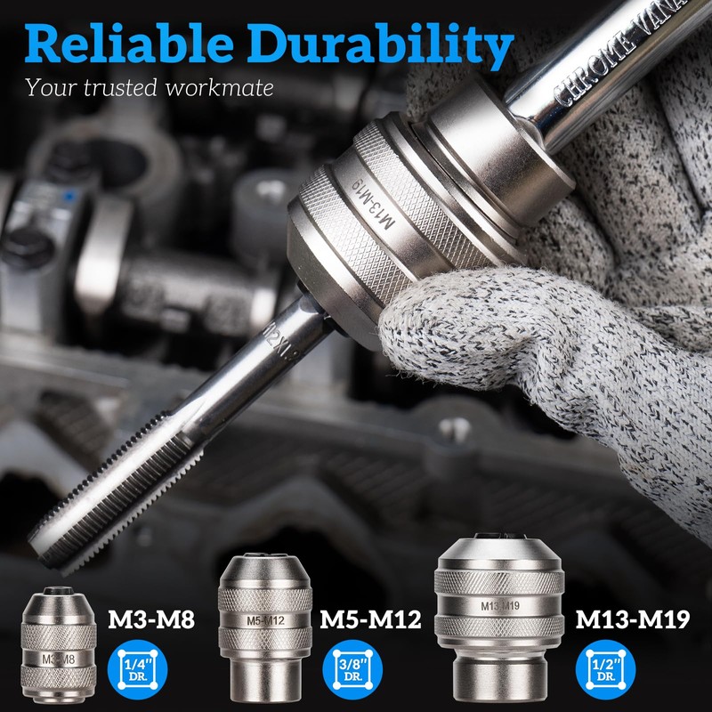 3 Piece Tap Socket Set for Ratchet Wrench - 1/4"