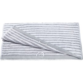 Erwin Müller Jacquard Walk Terry Towel Constance Pack of 4 - Particularly Smooth, Durable, Extremely Absorbent, Practical Loops - Silver Mix Size 50 x 100 cm