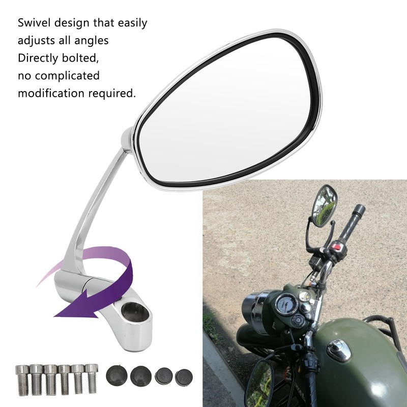 Pair 8mm 10mm Motorcycle Rearview Side Mirror Adjustable Angle Retro
