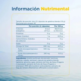 Nordic Naturals Ultimate Omega Junior, 680 mg de Omega, 90 cápsulas minis cápsulas sabor fresa