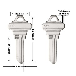 Schlage SC1 Key Blanks Pack of 10 Uncut Blank Keys for Home and Professional Use, Copper Structures Blank Keys Compatible with 5-Pin Locks