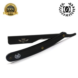 WET CUT THROAT SHAVETTE STRAIGHT RAZOR RASOIR + 100 BLADES FULL BLACK