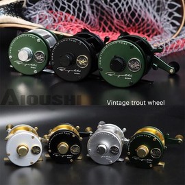 Aoushi 레트로 송어 휠 브레이크 파워 2kg 마그네틱 방출 사운드 BH300 [13 레드 룬즈] Aoushi Retro Trout Wheel Brake Power 2kg Magnetic Release Sound BH300 [13 Red Runes]