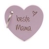 KT-Schmuckdesign Leather Keyring in Pink with German Text "Beste Mama",