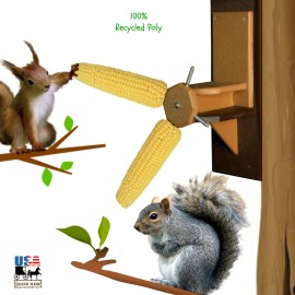 Amish Handmade SPINNING SQUIRREL FEEDER Fun Entertainment 100% Recycled Poly Amish Handmade USA - Custom