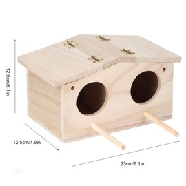 SEAFRONT Wooden Pet Bird Nests Parakeet Nest Box Bird House Cockatiel Breeding Box Wood Bird Aviary Budgie Cage Accessories