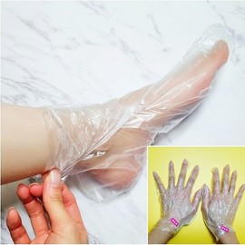 200매세트 손팩+발팩비닐 부드러운발만들기 발관리 발팩비닐 200 Sheets Set Hand Pack + Foot Pack Vinyl Softening Foot Care Foot Pack Vinyl