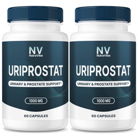 NutraVibe (2 Pack) Uriprostat – Daily Prostate Support Formula with Natural Ingredients for Comfort, Flow and Balance as You Age, Just Take 2 Easy-to-Swallow Pills Daily (120 Capsules)