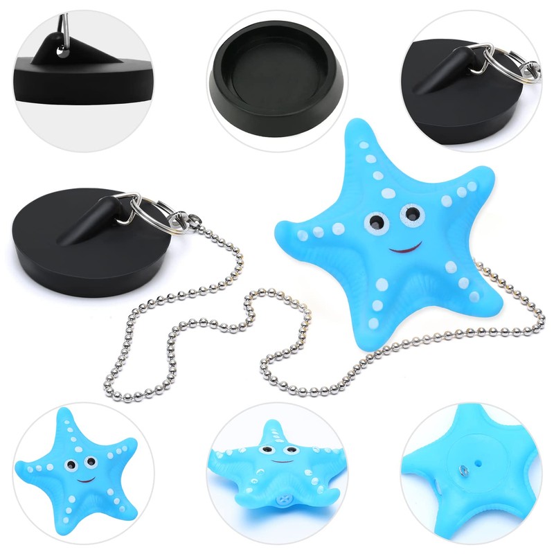 MAIXINNEW Bath Plug with Chain 45mm, Rubber Floating Bath Tub