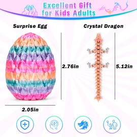 HIMS Set of 6 3D Printed Dragon Egg Mysterious Dragon Toy, Surprise Dragon Egg with Dragon Inside, 3D Printed Dragon Easter Dragon Eggs