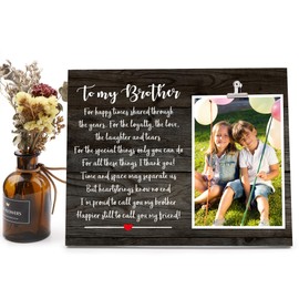 FDFHOME Brother Picture Frame Gifts from Sister, Brother Gift for Birthday Wedding, Christmas, Friend Brother Gifts from Sister, To My Brother Keepsake - 4x6 Photo Frame