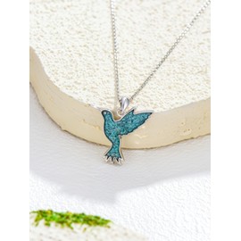 Dorunmo Hummingbird/Horse Necklace 925 Sterling Silver Turquoise Pendant Necklace Animal Jewelry Gifts for Women, Sterling Silver, Turquoise