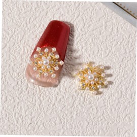 WOONEKY 4pcs Snowflake Nail Charms Diamond Rhinestones Unique Nail Art Charms for DIY Decorative Manicure