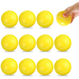 Hojalis Soft Foam Tennis Balls, 12 Pcs High Bounce Sponge Balls, Small Soft Foam Balls Indoor Outdoor Sport, Mini Soft Play Tennis Balls for Kids Boys & Girls And Adults, Yellow