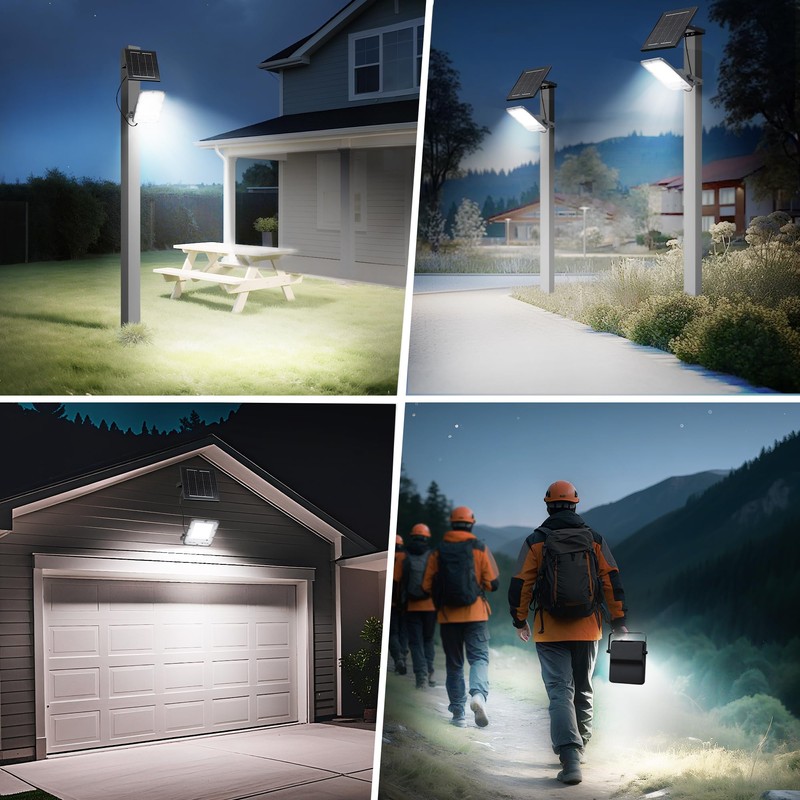 100W Solar Flood Light Outdoor Waterproof, 24000LM 6500K LED Solar