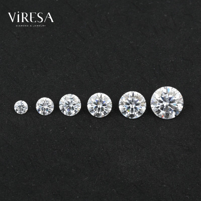 Viresa US Local Stock VVS1 2ct 8mm Round Brilliant Cut