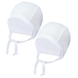 TupTam Baby Newborn Girls Boys Hat with Chin Strap, Pack of 2, White, 6 3/8-6 7/8