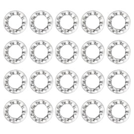sourcing map M4 100Pcs Internal Tooth Washers, 304 Stainless Steel Tooth Locking Ring Washers Quick Speed Star Nut Locking Fastener Fastener, Silver