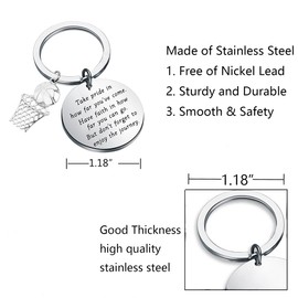 FUSTMW Basketball Keychain Basketball Hoop Pendant Basketball Player Gifts for Basketball Lovers Basketball Team Coach Gifts (Silver)