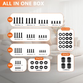 Nivithi Mounting Hardware Screws Kit with Box -Includes M4 M5 M6 M8 Replacement VESA TV Mount Screws,Washers and Spacers,with Any TV up to 80 inches