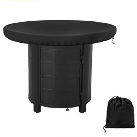 PEESHON Fire Plate Cover, Cover for Fire Plate Grill, Waterproof, Anti-UV 420D Grill Plate Protective Cover, Round Black Water Resistance Cover (100 cm)