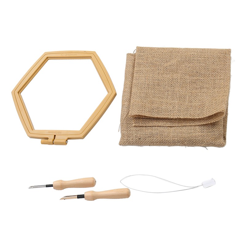 Punch Needle Kit Hex Hoop Glossy Frame Easy Operation Safe
