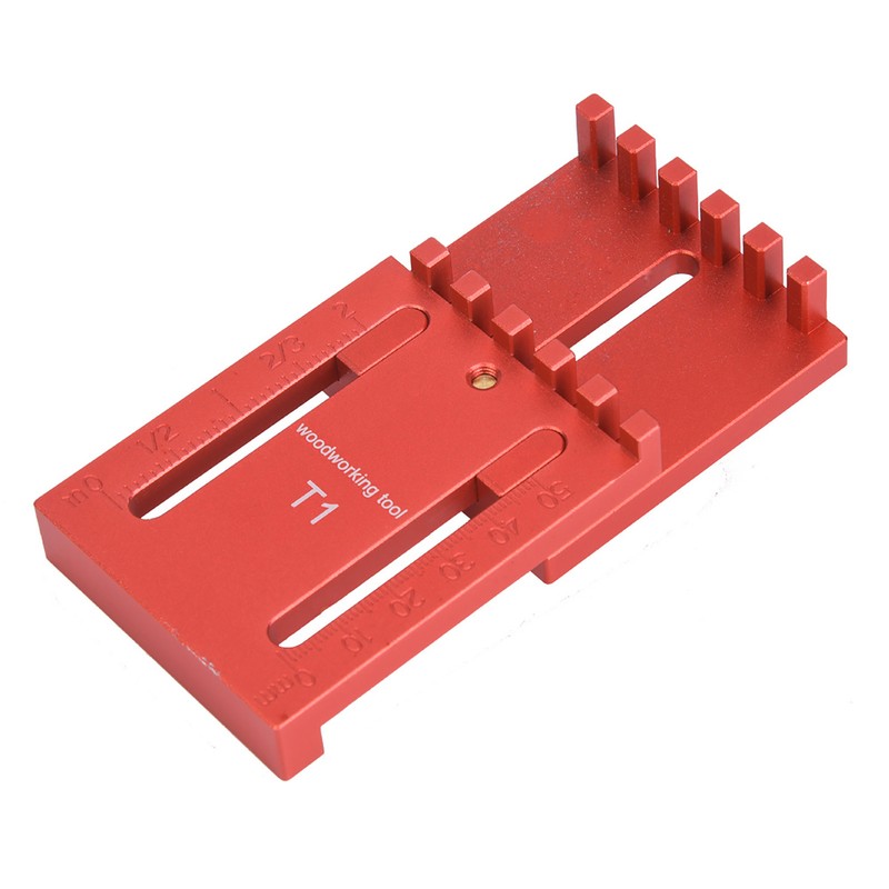 Depth Measuring Ruler Red Aluminum Alloy Brass Woodworking Measurement Tool
