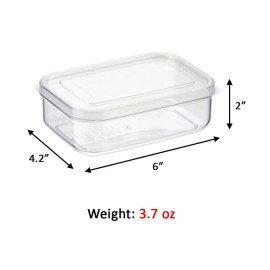 Lustroware 3 pc, Lustroware Airtight Meal Prep Food Storage Container Clear Bento Lunch Box - 21 oz