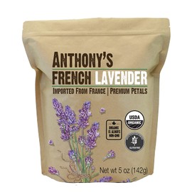 Anthony's Organic French Lavender Petals, 5 oz, Extra Grade, Dried, Gluten Free & Non GMO