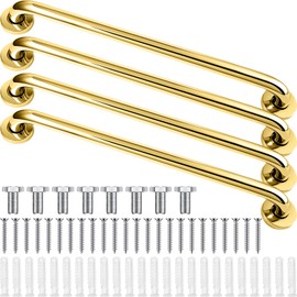 Tatuo 4 Pack Showers Grab Bars for Bathtubs 304 Stainless Steel Bathroom Safety Handrails Anti Slip Handles Grab Bars for Elderly, Senior, Pregnant (Gold,16 Inch)