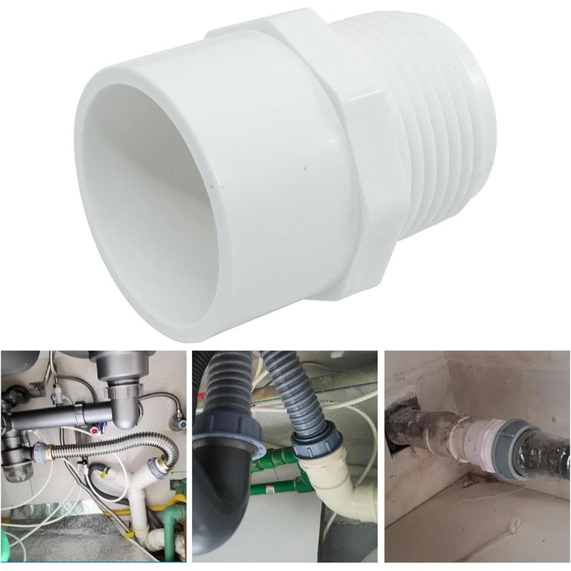 TOP-VIGOR 20Pcs PVC Pipe Fitting, 20mm Slip X G1/2 Male