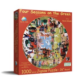 SUNSOUT INC - Four Seasons on The Green - 1000 pc Round Jigsaw Puzzle by Artist: Kevin Walsh - Finished Size 26" rd - MPN# 13335